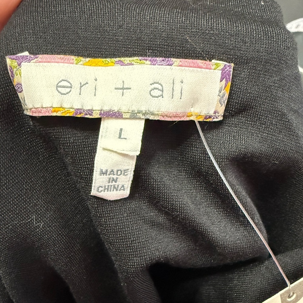 Anthropologie eri + ali women's blouse, black, size L, long sleeve - Picture 4 of 5